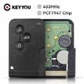 Keyyou Id46 Pcf7947 Chip Remote Key 3 Buttons 433mhz For Renault Clio Logan Megane 2 3 Scenic Smart Card Emergency Insert Key -