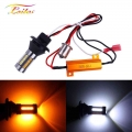 2pcs T20 W21w 1156 Ba15s P21w Py21w Bau15s Led Turn Signal Light Drl Canbus No Error Dual Color Led Car Light White Amber - Sign