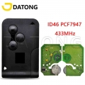 Datong World For Renault Megane Scenic 2003 2008 Remote Key 433 Mhz ID46 PCF7947 Chip 3 Button Auto Replacement Smart Card Key|C