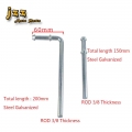 JZZ 2pcs 90 Degree Wire Universal Steel Galvanized Exhaust Hanger 3/8 J hook straight hook free shpping|Hangers, Clamps & Fl