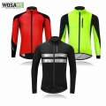 WOSAWE Men's Winter Warm Up Thermal Fleece Cycling Jacket Bicycle MTB Road Bike Clothing Windproof Water Repellent Long jack