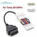 Obd2 Connector For Tesla Model 3 20/26pin Obd 2 Diagnostic Car Tools Male Female To 16pin Cable For Tesla Model Y Auto Adapter -