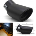 Car Accessory 62mm Exhaust Pipe Exhaust Muffler Pipe Black Replacement 304 Stainless Steel Exhaust Pipe For Universal Car Parts|