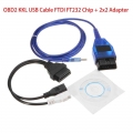 2021 For Vag Usb Com Cable Kkl Vag Kkl 4091 Ftdi Chip Interface+ 2x2 Adapter Cable Obd2 Usb Cable Scanner For Vag Series Vehicel