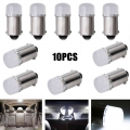 10pcs Super Bright 12v Car Led Light Ba9s Ceramic Cob Led Light Bulbs Ba9s T4w Car License Plate Light Reading Lamp White - Sign