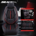 Luxury Car Seat Cover Set Universal PU Leather Vehicle Seat Cushion Soft Texture Waterproof Protector Auto Goods Car Accessory|A