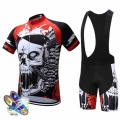 2022 New Skull Pattern Men Summer Cycling Clothing Breathable Clothes Kit Short Sleeve Bib Shorts MTB Ropa Ciclismo Maillot Wear