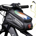 Cycling Rainproof Bicycle Bag Bike Phone Case Touchscreen Frame Top Tube Front Bag Reflective 6.5in MTB Bike Accessories|Bicyc