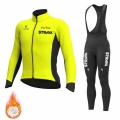 STRAVA Winter Cycling Jersey Set Ropa Ciclismo Men's Thermal Fleece Racing Bike Cycling Suit Mountian Bicycle Cycling Clothi