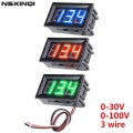 1piece DC 0 30V 0 100V 3 Wire MINI Voltmeter 0.56in LED Digital Voltage Meter Panel Monitor Tester| | - ebikpro.com