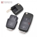 Replacement Folding Car Key Shell 2/3button For Vw Passat Golf Polo Bora Touran Octavia Flip Remote Key Cover Housing - Car Key