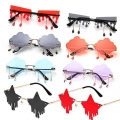 Ins Funny Clouds/Star Shape Rimless Sunglasses Retro Tassel Steampunk Sunglasses Shades UV400 Cycling Sunglasses Party Glasses|