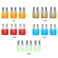 15pcs Micro 2 Fuses 5A 7.5A 10A 15A 20A Car Auto Blade Fuse Assortment Kit 5 Colors/set|Fuses| - ebikpro.com