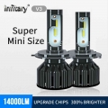 Infitary H4 H7 Led Car Headlight Bulbs Zes Chips 14000lm 6500k 4500k H1 H3 H11 H13 9004 9005 9006 9007 Hb3 Hb4 Auto Fog Lights -