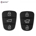 Keyyou Replacement 3 Button Rubber Pad Key Shell For Hyundai Ix35 I30 Accent Kia K2 K5 Rio Flip Remote Car Key Fob Case Cover -