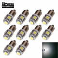 10 Pcs/lot Ba9s T4w Led Bulbs 5 Smd 5050 64111 64113 Car Interior Lamp Reading Door License Plate Light White Dc 12v - Signal La