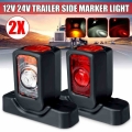 2pcs Trailer Caravan Van Truck LED Position Light Side Market Lateral Lamp Warning Lights Side Marker 10 30V 12V 24V Bus Lorry|T