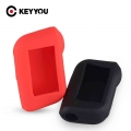 Keyyou Silicone Auto Key Case For Starline A93 A63 Russian Version Two Way Car Alarm Lcd Remote Controller Keychain Fob Cover -