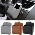 Car Storage Bag Air Vent Dashboard Tidy Hanging Leather Organizer Box Glasses Phone Holder Storage Organizer Car Accessories|Bic