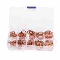 200Pcs Flat Ring Copper Sealing Washer Gasket Nut Bolt Set Oil Sealing Gasket Assortment Hardware Set Box M5/M6/M8/M10/M12/M14|O