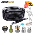 15M High Pressure Water Hose Explosion Proof Dredging Pipe Rat Set Sewer Cleaning Pipe Sewer Jetter Kit for Pressure Car Washer|