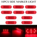 10pcs 12V 24V 9 LED Car Truck Side Marker Light Lamp Tail Light Signal Indicator Warning for Trailer Caravan Lorry Van Bus Red|T