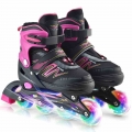 Inline Skates Outdoor Roller Skates Adjustable Illuminating Wheels Children Tracer Adjustable Patines 4 Rodas|Flashing Roller|