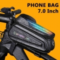 7.0 inch Touch Screen Phone Case Bag Bike Bicycle Front Top Tube Bag Waterproof Cycling Phone Mount For MTB Frame Handlebar Bag|