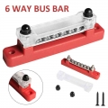 1 Pc 6 Way Terminal Bus Bar Cover Ground Distribution Block Kit Distribution Block Panel for Boat Car Caravan Auto Accessories|F