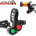 Eliteson Motorcycle Switches Universal Offroad Horn Left Right Turn Signal Light On Off Switch 3 in 1 Button 12V Motor Accessory