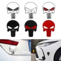 1pc Car Styling 3d Sun-proof Stickers Metal Punisher Skull Emblem Decal Badge Car Waterproof Sticker Auto Red Black Sliver