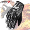 VEMAR Motorcycle Gloves Men Vintage Motorcycle Gloves Touch Screen Skull Motorbike Motocross Summer Gloves MTB Cycling Retro|Glo