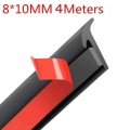 1pcs 4m Car Sealing Strip Inclined T-shaped Weatherproof Edge Trim Rubber Universal Epdm Rubber With Adhesive Double-sided Tape