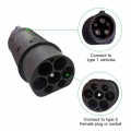 Evse Adaptor Type2 To Type1 32a Electric Vehicle Car Connector Sae J1772 Socket Type 1 To Type 2 Ev Adapter For Car Charging - B