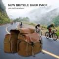 New upgrade Leather Motorbike Cycling Saddle Bag Waterproof Motorcycle Canvas Panniers Box Bicycle Riding Back Seat Bags|Bicycle