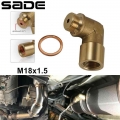 Universal Brass Fitting M18 x 1.5 Connector Plug Kit Exhaust 90 Degree O2 Oxygen Sensor Spacer Extender Tools| | - Officemati