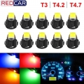 10pcs T3 Led 3030 Smd Led Bulb T4.2 T4.7 Indicator Light Bulb Car Dashboard Warning Indicator Light Instrument Lamp Auto Lamp -