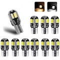 10pcs Led Car Interior Bulb Canbus Error Free T10 White 5730 8smd Led 12v Car Side Wedge Light White Lamp Auto Bulb Car Style -