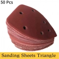 50PCS 140*98*mm 6 Hole Sanding Sheets Triangle Mouse Detail Sandpaper Hook & Loop Grits Abrasive Sanding Disc For Wood Sand