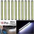 10pcs/set Car Led Light Strip Cob Daytime Running Light Dc10v-12v Waterproof Fog Light 170 Mm Car Accessories - Signal Lamp - O