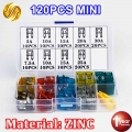 120pcs MINI Car Fuse 5A 7.5A 10A 15A 20A 25A 30A Amp with Box Clip Assortment Auto Blade Type Fuses Set Vehicle Boat Truck SUV|F