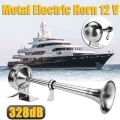 328DB 12V Super Loud Universal Air Horn Single Trumpet Chrome Compressor For Car Truck Boat Motorcycle|Multi-tone & Claxon H