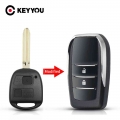 Keyyou Modified 2 Buttons Flip Car Key Shell Case Replacement Fob Uncut Blank Toy43 Blade For Toyota Land Cruiser Camry Corolla