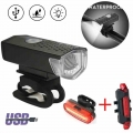 Bike Bicycle Light USB Rechargeable LED Bike Light Set Mountain Cycling Front Back Headlight Flashlight Bike Lamp Accessories|Bi