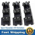 3 Pcs Front Left Power Window Lifter Control Switch Regulator Button For Hyundai I30 I30cw 2008 2009 2010 2011 93570-2l010