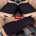 Flax Car Seat Cover Front Rear Linen Fabric Cushion Breathable Protector Mat Pad Universal Auto Interior Styling Truck Suv Van -