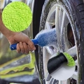 Car Upgraded Version Lengthened Car Maintenance Rim Cleaning Brush Car Wash Beauty Microfiber Wheel Rim Detailing Brush - Sponge