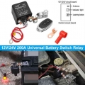 Universal 12v 24v 200a Car Battery Switch Relay Integrated Wireless Remote Control Disconnect Cut Off Isolator Master Switches