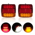 2pcs 12V Trailer Truck Caravan Lorry Taillight Tail Light Number Plate Light Rear Reverse Brake Stop Lamp Truck Accessories|Truc