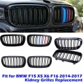 Front Hood Kidney Grille Bumper Black Dual Grill Fit For Bmw F15 X5 F16 X6 2014-2017 Car Accessories Replacement Part - Racing G